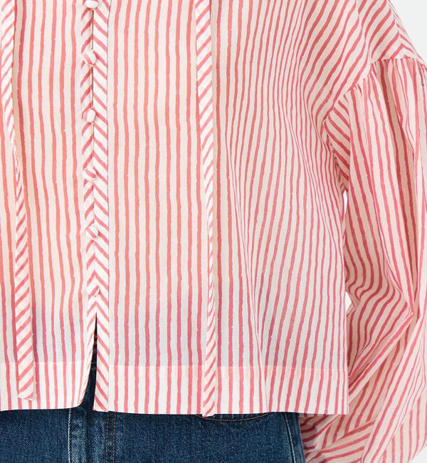 SOULEIADO「コットンボイルプリント ギャザーブラウス」|シャツ・ブラウス|