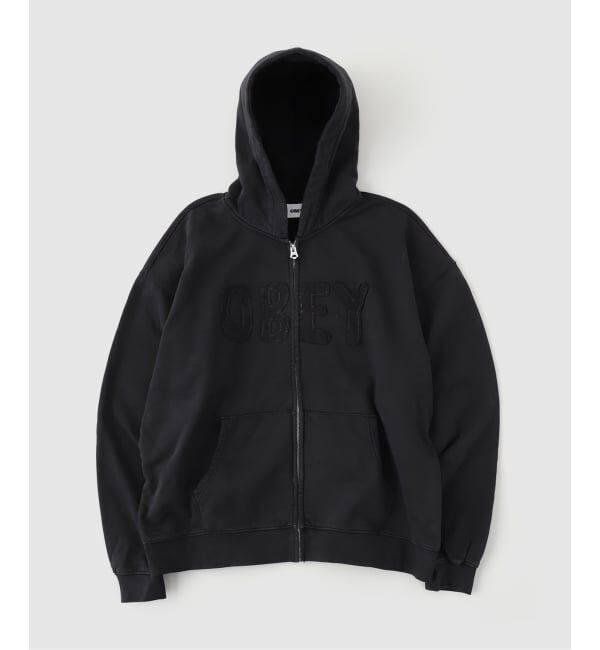 JOINT WORKS「OBEY / オベイ HYBRID FADED ZIP HOOD」|パーカー|ブラック