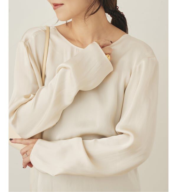Plage「Memory Satin Back Wrap ブラウス」|シャツ・ブラウス|ナチュラル
