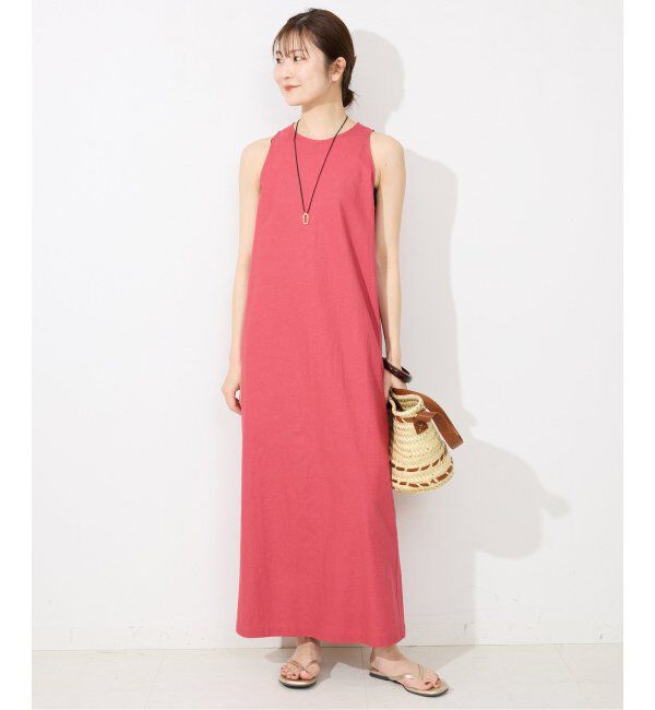 SLOBE IENA「リネンレーヨンノースリーブナローワンピース」|ワンピース|