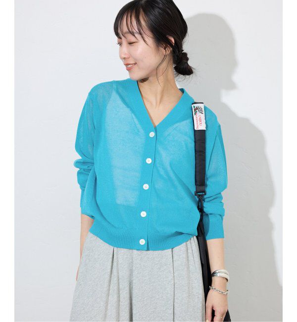 SLOBE IENA「《追加2》リネン混シアーカーディガン」|カーディガン|