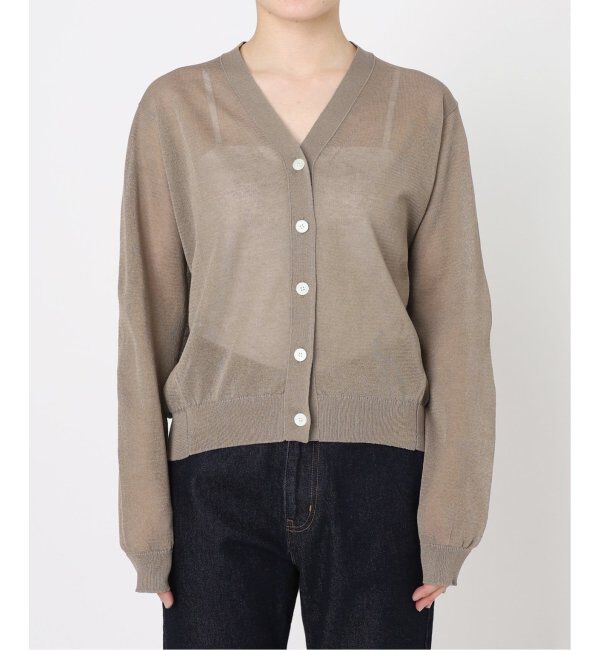 SLOBE IENA「《追加2》リネン混シアーカーディガン」|カーディガン|