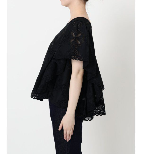SLOBE IENA「《WEB限定/追加》レースフリルVネックブラウス」|シャツ・ブラウス|