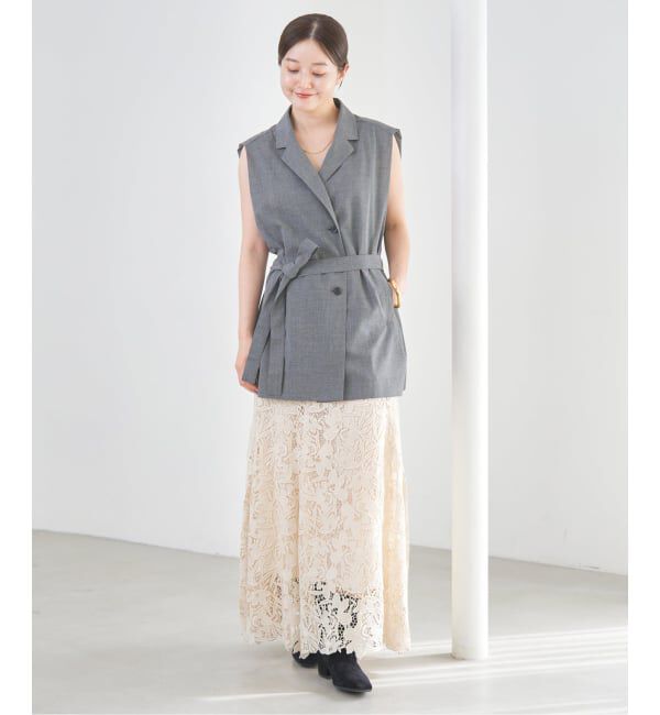 IENA「フラワーレース フレアスカート」|スカート|