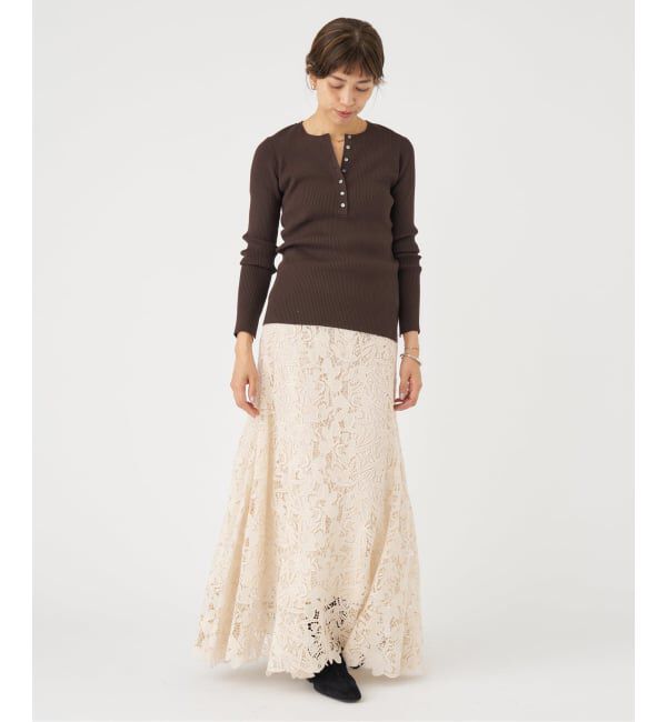 IENA「フラワーレース フレアスカート」|スカート|