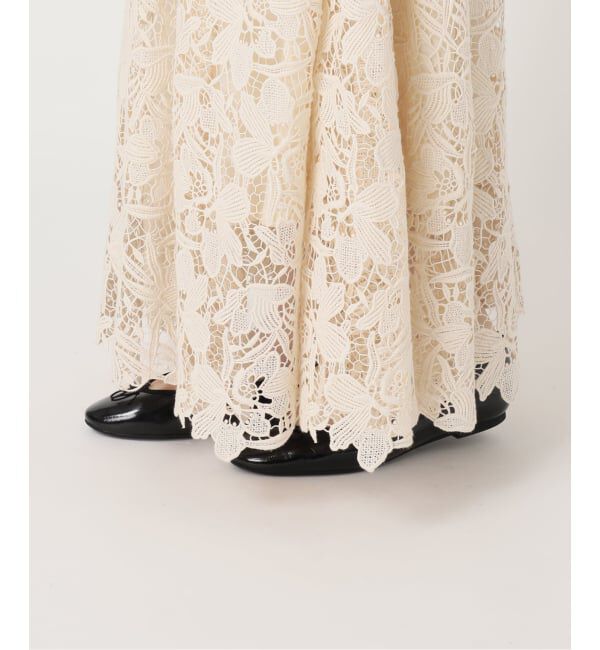 IENA「フラワーレース フレアスカート」|スカート|