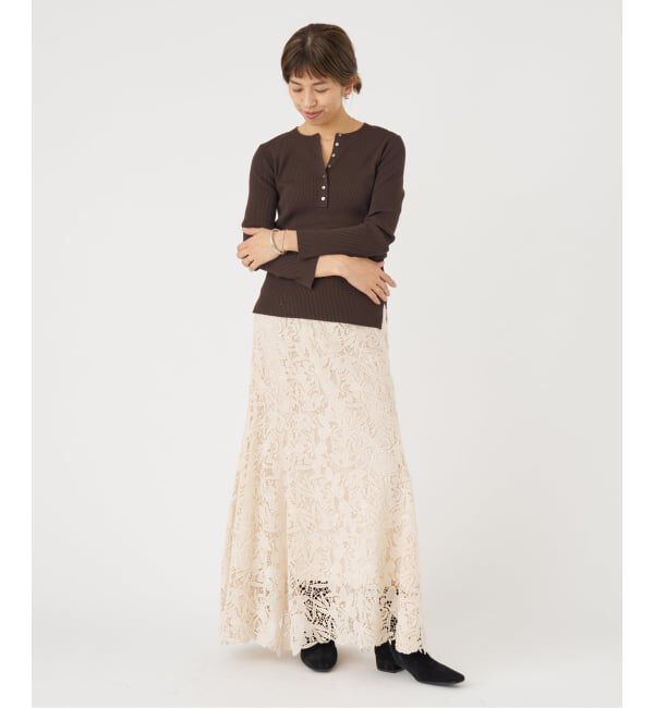 IENA「フラワーレース フレアスカート」|スカート|