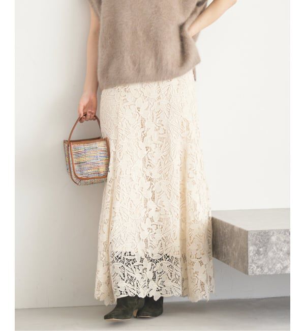 IENA「フラワーレース フレアスカート」|スカート|