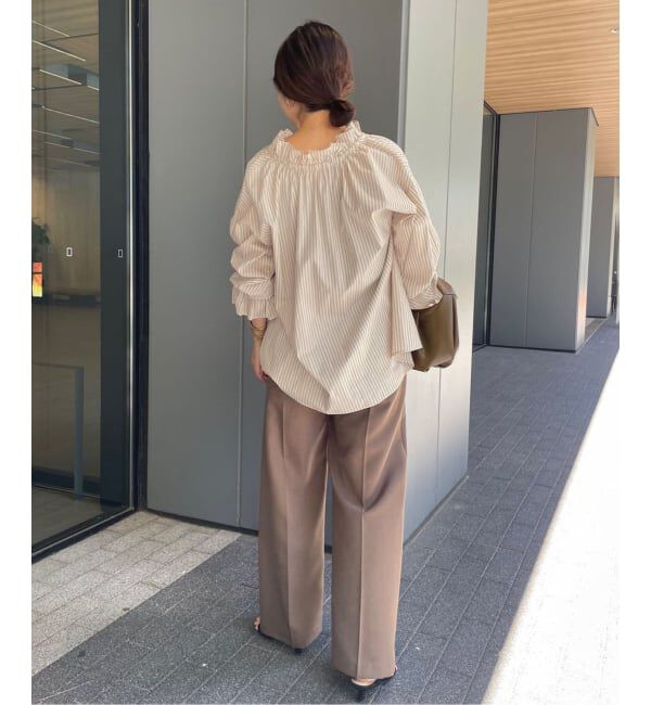 SLOBE IENA「《追加》タイプライターフリルカラーブラウス」|シャツ・ブラウス|