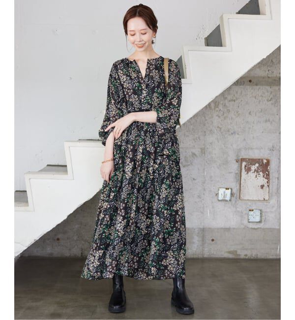 SLOBE IENA「《WEB限定/追加2》FLOWER PRINT ワンピース」|ワンピース|