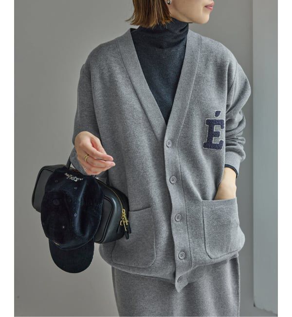 SLOBE IENA「《WEB限定/追加》サガラ刺繍スウェットライクニットカーディガン」|カーディガン|