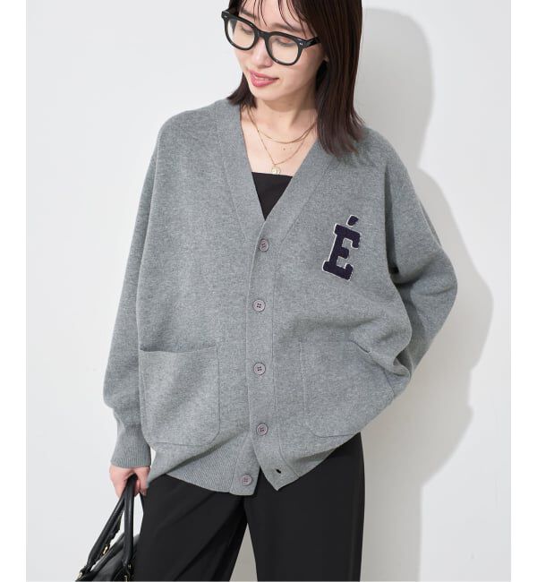 SLOBE IENA「《WEB限定/追加》サガラ刺繍スウェットライクニットカーディガン」|カーディガン|
