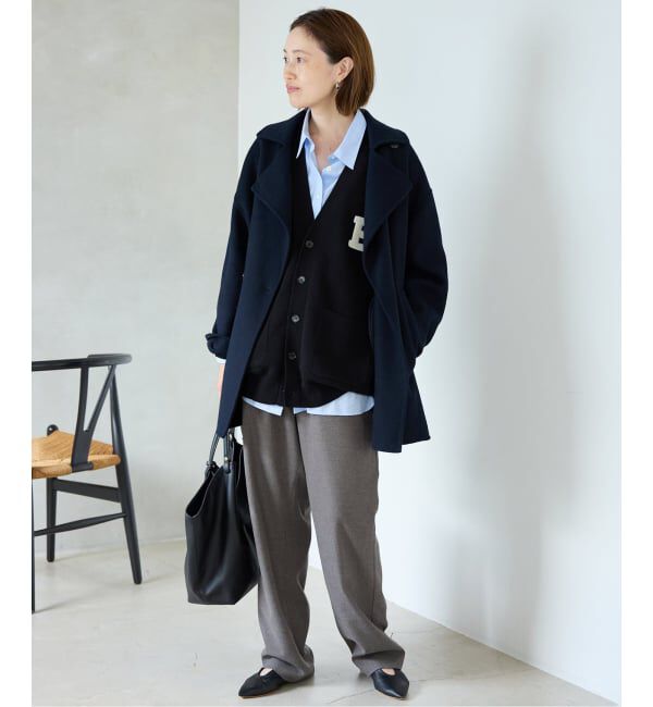 SLOBE IENA「《WEB限定/追加》サガラ刺繍スウェットライクニットカーディガン」|カーディガン|