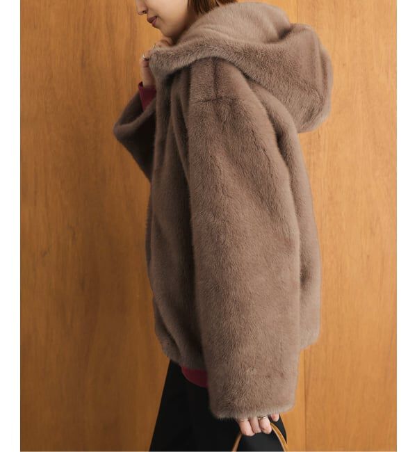 SLOBE IENA「《WEB限定/追加》FAKEファーフードブルゾン」|その他|ベージュ