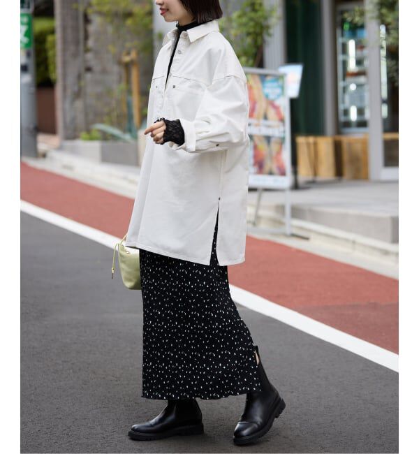 SLOBE IENA「LE DENIM フィールドオーバーチュニック」|シャツ・ブラウス|ホワイト