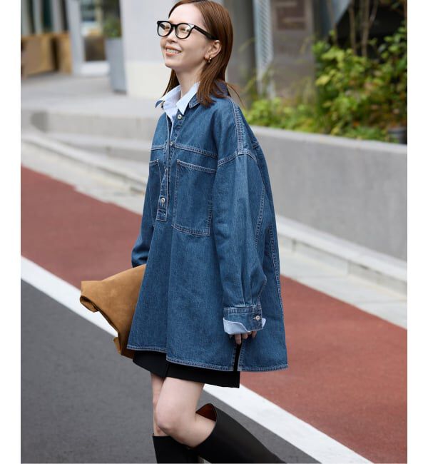 SLOBE IENA「LE DENIM フィールドオーバーチュニック」|シャツ・ブラウス|