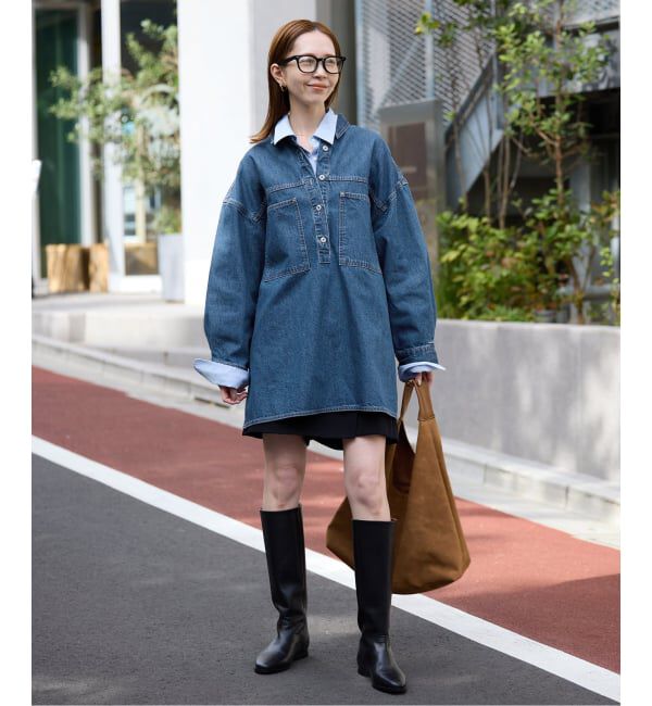SLOBE IENA「LE DENIM フィールドオーバーチュニック」|シャツ・ブラウス|