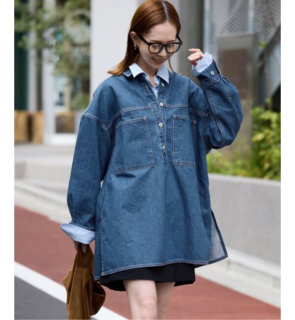 SLOBE IENA「LE DENIM フィールドオーバーチュニック」|シャツ・ブラウス|