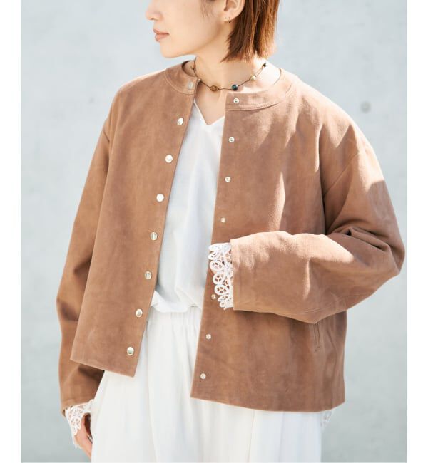 IENA「ラムスエードブルゾン」|ライダースジャケット|