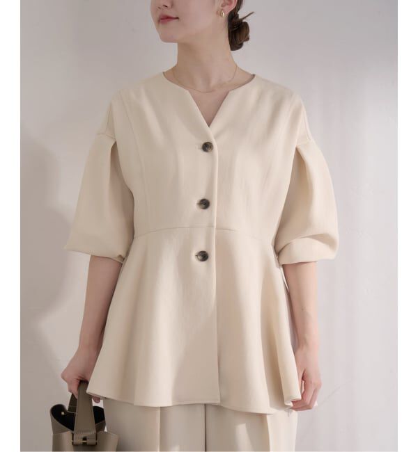 IENA「&NAVY ジョーゼットペプラムブラウス」|シャツ・ブラウス|