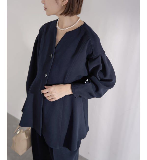 IENA「&NAVY ジョーゼットペプラムブラウス」|シャツ・ブラウス|