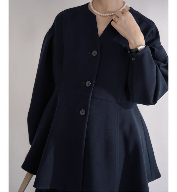 IENA「&NAVY ジョーゼットペプラムブラウス」|シャツ・ブラウス|