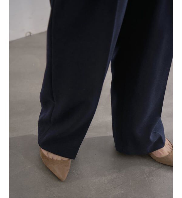 IENA「&NAVY ジョーゼットサイドゴムタックパンツ」|スラックス|