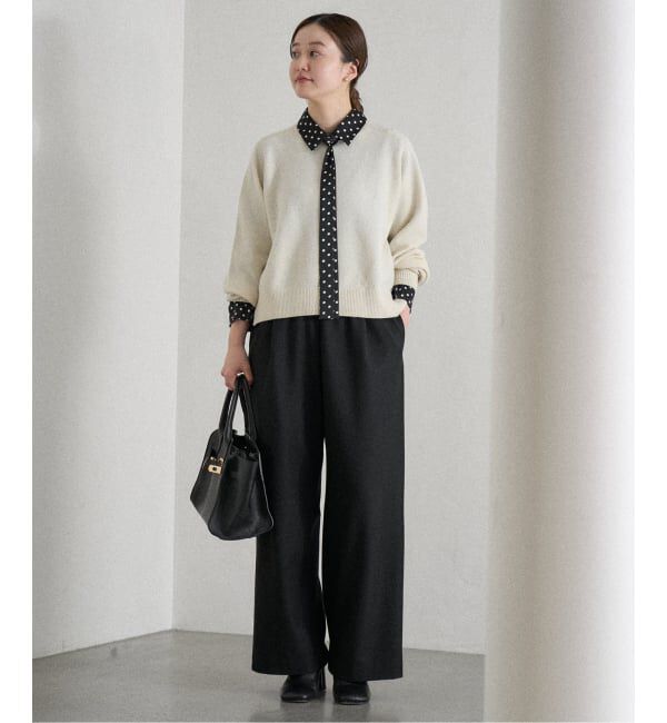 IENA「《WEB限定/追加4予約》サテンドットタイ付ブラウス」|シャツ・ブラウス|