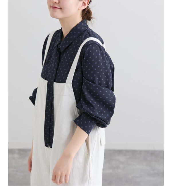 IENA「《WEB限定/追加4予約》サテンドットタイ付ブラウス」|シャツ・ブラウス|