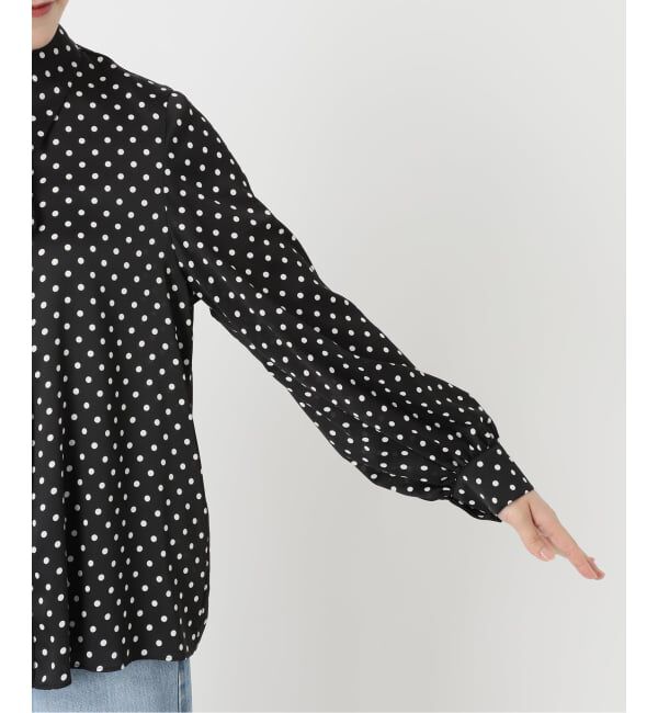 IENA「《WEB限定/追加4予約》サテンドットタイ付ブラウス」|シャツ・ブラウス|