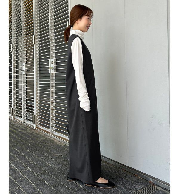 SLOBE IENA「《WEB限定/追加》TR Vネックジャンパースカート」|ワンピース|