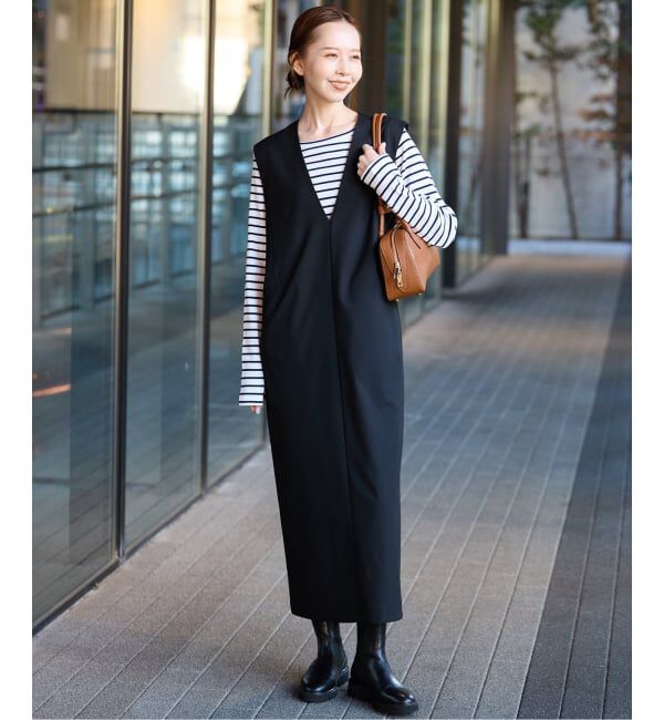 SLOBE IENA「《WEB限定/追加》TR Vネックジャンパースカート」|ワンピース|