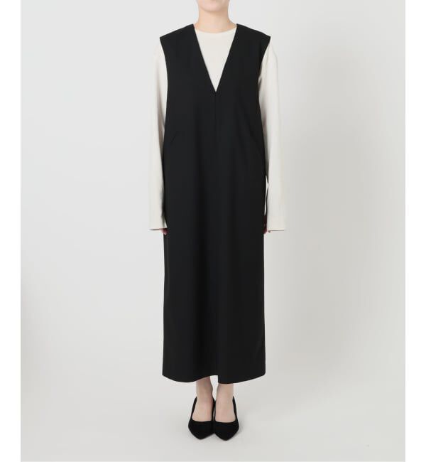 SLOBE IENA「《WEB限定/追加》TR Vネックジャンパースカート」|ワンピース|