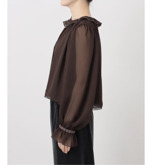 IENA LA BOUCLE「IENA LA BOUCLE ジョーゼットフリル襟ブラウス」|シャツ・ブラウス|