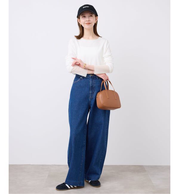 SLOBE IENA「《WEB限定/追加》レイヤードフロッキードットスリーブロンTEE」|Tシャツ・カットソー|