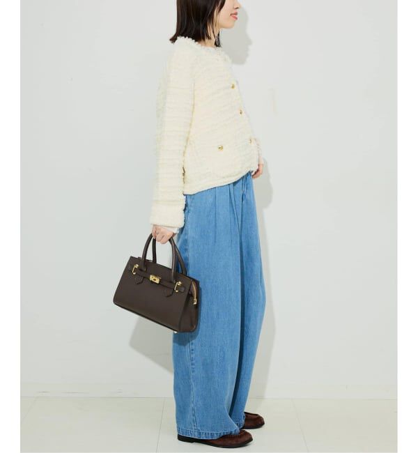 SLOBE IENA「《WEB限定/追加》レイヤードフロッキードットスリーブロンTEE」|Tシャツ・カットソー|