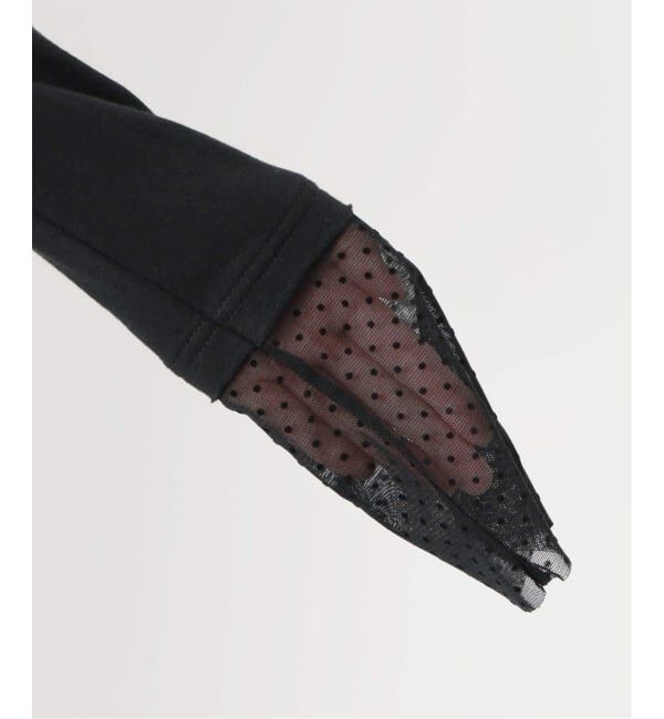 SLOBE IENA「《WEB限定/追加》レイヤードフロッキードットスリーブロンTEE」|Tシャツ・カットソー|