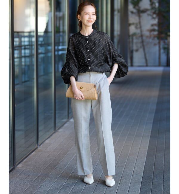 SLOBE IENA「《予約》ドットピンタックバルーンスリーブブラウス」|シャツ・ブラウス|