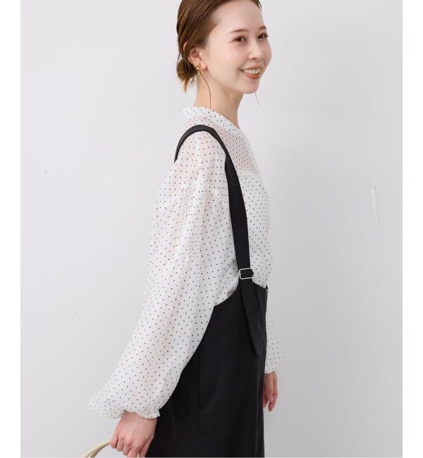 SLOBE IENA「《予約》ドットピンタックバルーンスリーブブラウス」|シャツ・ブラウス|
