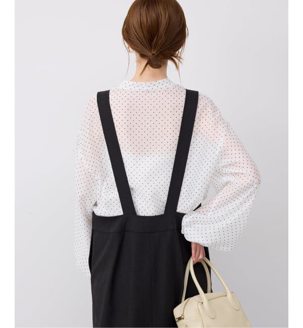 SLOBE IENA「《予約》ドットピンタックバルーンスリーブブラウス」|シャツ・ブラウス|