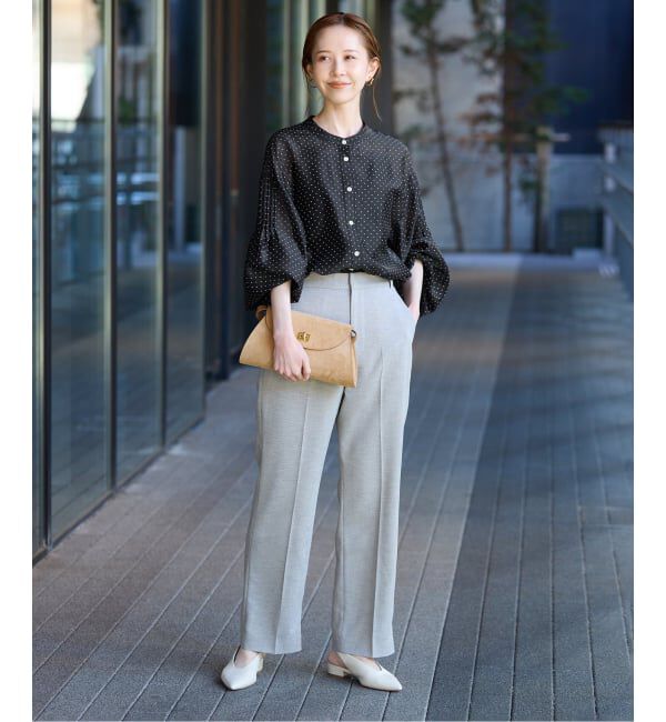 SLOBE IENA「《予約》ドットピンタックバルーンスリーブブラウス」|シャツ・ブラウス|