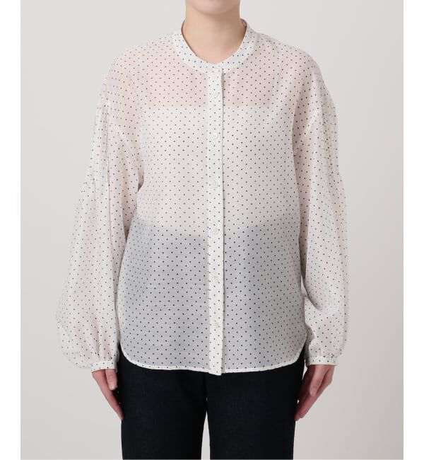 SLOBE IENA「《予約》ドットピンタックバルーンスリーブブラウス」|シャツ・ブラウス|