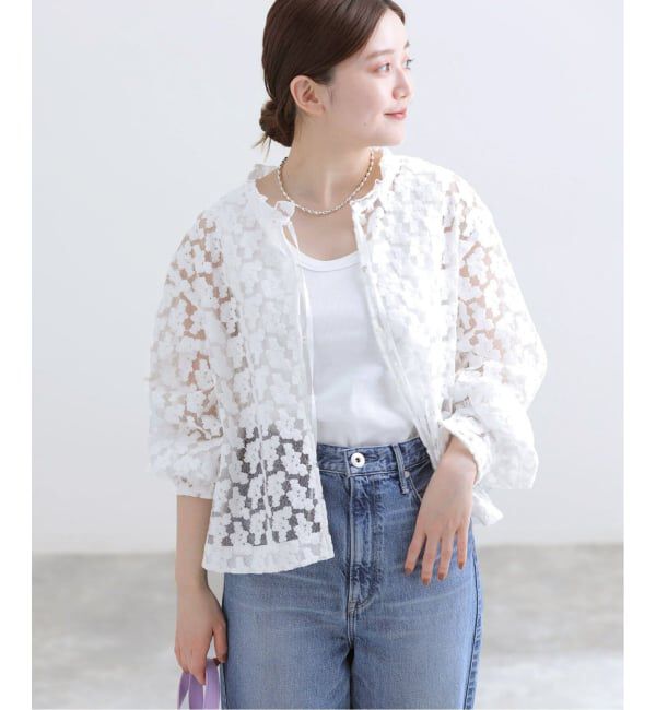 IENA「《予約》フラワー刺繍レース2WAYブラウス」|シャツ・ブラウス|