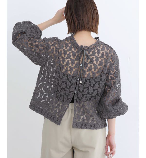 IENA「《予約》フラワー刺繍レース2WAYブラウス」|シャツ・ブラウス|