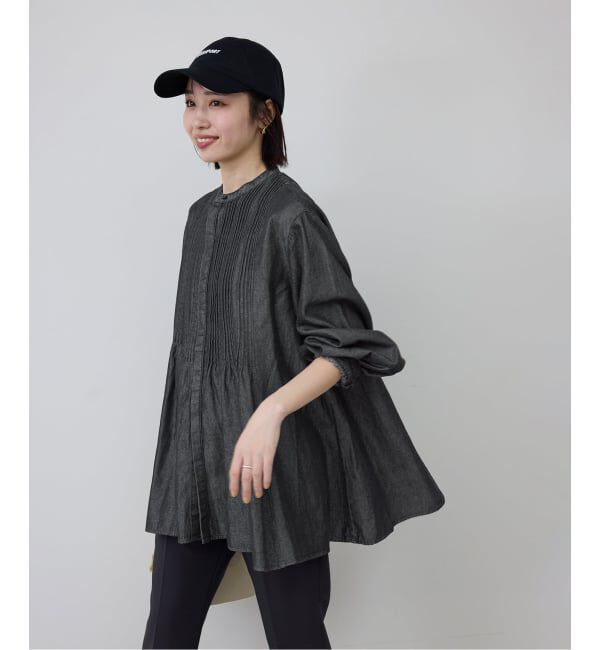 SLOBE IENA「《WEB限定/追加予約》LEDENIM ボサム ペプラムデニムブラウス」|シャツ・ブラウス|