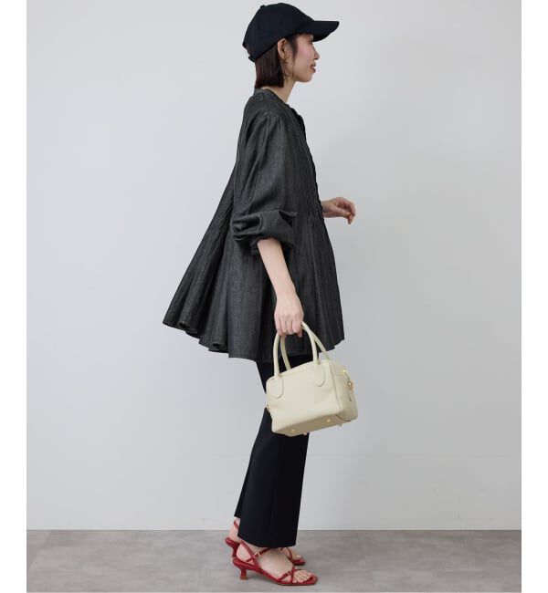 SLOBE IENA「《WEB限定/追加予約》LEDENIM ボサム ペプラムデニムブラウス」|シャツ・ブラウス|