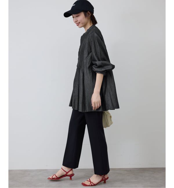 SLOBE IENA「《WEB限定/追加予約》LEDENIM ボサム ペプラムデニムブラウス」|シャツ・ブラウス|