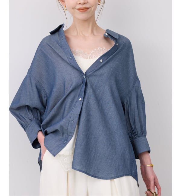 SLOBE IENA「《予約》2.3ozデニムシャツブラウス」|シャツ・ブラウス|