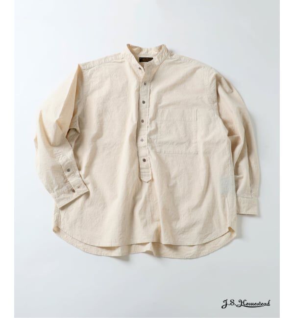 J.S.Homestead「J.S.Homestead / バンド カラー P/O シャツ」|シャツ・ブラウス|ナチュラル