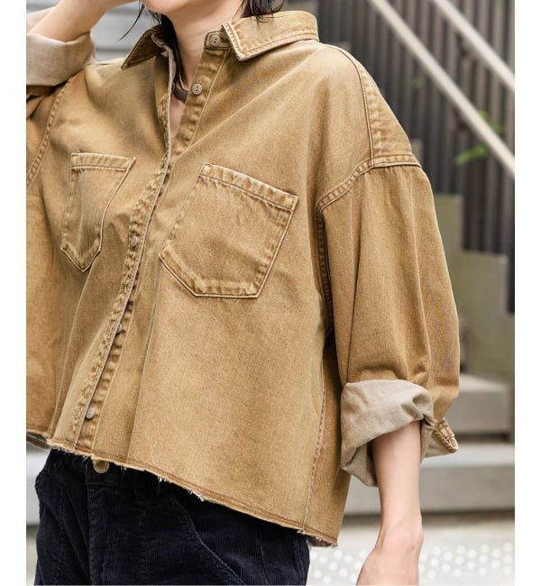 JOURNAL STANDARD「《追加4》ライトオンスデニムクロップドシャツ」|シャツ・ブラウス|